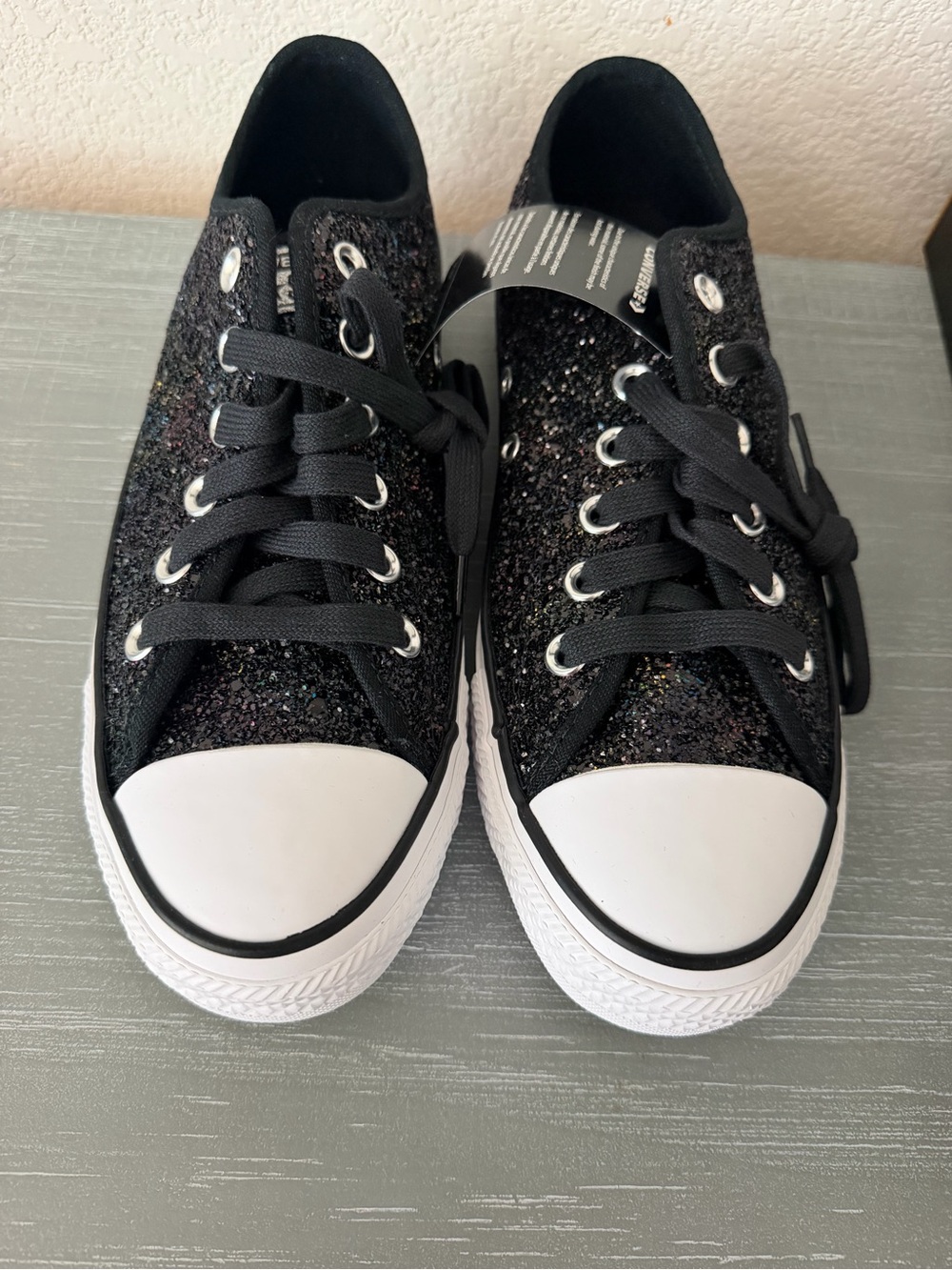 BNIB Converse Women’s Glitter Low-Top Sneakers with White Toe Cap